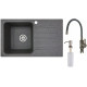 Кухонная мойка БелЭворс Styl L + смеситель W74004-9 + дозатор L405-1 серый/сатин