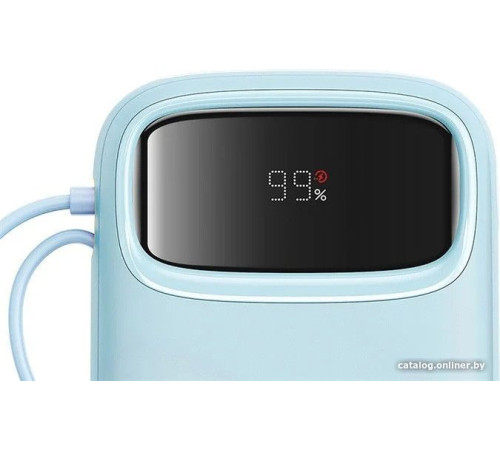Внешний аккумулятор Baseus Qpow2 Dual-Cable Digital Display Fast Charge Power Bank 22.5W 10000mAh голубой