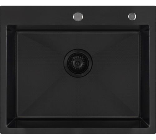 Кухонная мойка Basic CL DS Decor 60x50 черный, коландер, дозатор