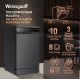 Отдельностоящая посудомоечная машина Weissgauff DW 4508 Inverter Autoopen Black