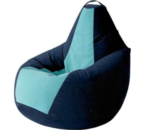 Кресло-мешок Kreslomeshki Груша Kombo XXXL GKV-145x100-TSM темно-синий/ментол