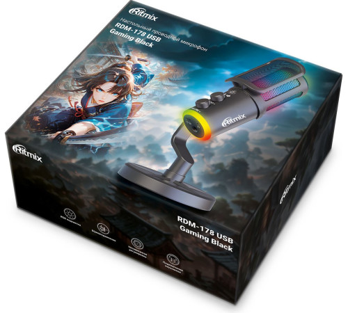 Проводной микрофон Ritmix RDM-178 USB Gaming черный