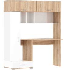 Стол Памир ПКС-1 дуб сонома/белый глянец