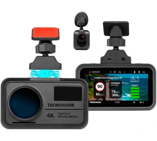 Видеорегистратор-радар детектор-GPS информатор 3в1 TrendVision Hybrid Signature Real 4K 2CH