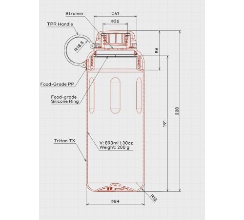 Бутылка для воды Bobber Tritan Bottle-590 590мл темно-бирюзовый
