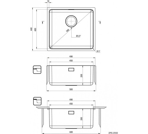 Кухонная мойка Deante Egeria ZPE 010D