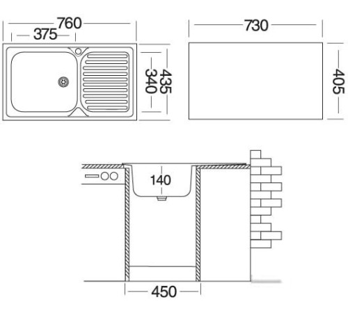 Кухонная мойка Ukinox Классика CLM760.435 5K 1R