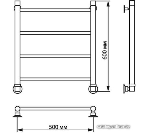 Полотенцесушитель Luxon J 100x50 нижнее подключение
