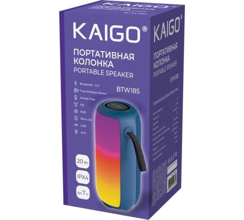 Беспроводная колонка Kaigo BTW185 синий