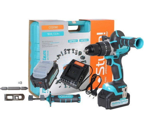 Дрель-шуруповерт Sturm CD2080 с 2-мя АКБ, кейс