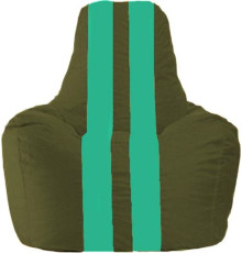 Кресло-мешок Flagman Спортинг С1.1-58 тёмно-оливковый/бирюзовый