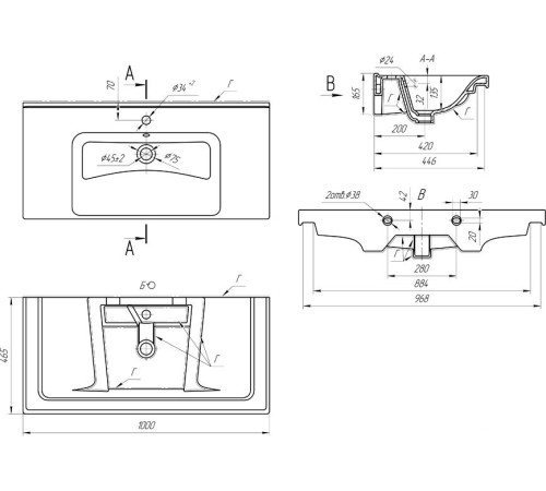 Умывальник Dreja Гармония 100