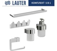 Набор аксессуаров для ванной Lauter 21TS3018 + 21TS3020 + 21TS3008 + 21TS3014 + 21TS3001 Chrome, 5 предметов