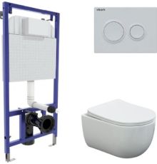 Унитаз подвесной Berges Wasserhaus Ventas Rimless + Visam Slim 525 EX-043239 с сиденьем