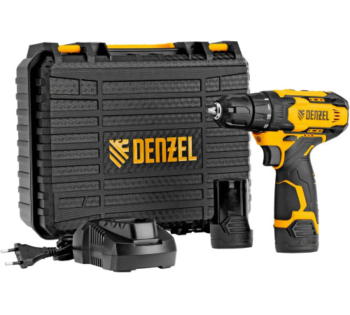 Дрель-шуруповерт Denzel CDQ-12 с 2-мя АКБ, кейс