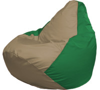 Кресло-мешок Flagman Груша Г2.1-94 тёмно-бежевый/зелёный