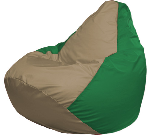 Кресло-мешок Flagman Груша Г2.1-94 тёмно-бежевый/зелёный