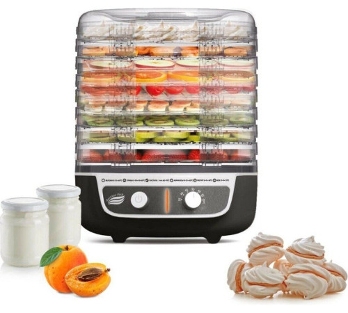 Сушилка для овощей и фруктов Великие Реки Волга-9 черный/белый