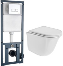 Унитаз подвесной WeltWasser Telbach 004 GL-WT + Marberg 410 SE белый глянец/хром