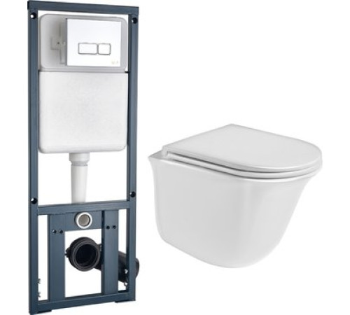 Унитаз подвесной WeltWasser Telbach 004 GL-WT + Marberg 410 SE белый глянец/хром