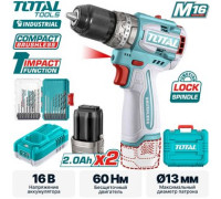 Ударная дрель-шуруповерт Total TOSLI241199 с 2-мя АКБ, кейс