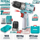 Ударная дрель-шуруповерт Total TOSLI241199 с 2-мя АКБ, кейс