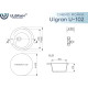 Кухонная мойка Ulgran U-102n 344 ультра-черный