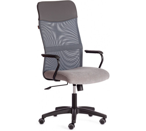 Офисное кресло TetChair Practic флок/кожзам серый