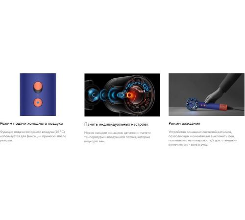 Фен Dyson HD16 Supersonic Nural Straight+Wavy с переходником на евровилку, синие румяна/топаз