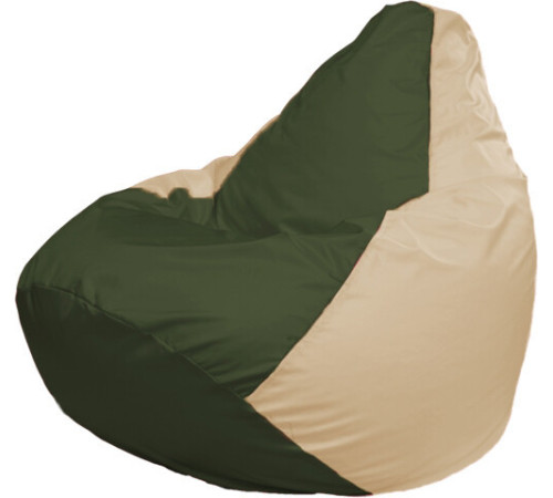 Кресло-мешок Flagman Груша Макси Г2.1-54 бежевый/оливковый темный