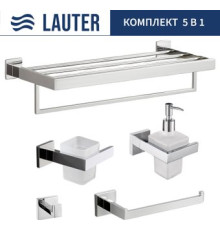 Набор аксессуаров для ванной Lauter 21SH71061 + 21SH71091 + 21SH71071 + 21SH71091 + 21SH71151 Chrome, 5 предметов