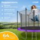 Батут GoUP Elite-D374 с сеткой и лестницей, фиолетовый