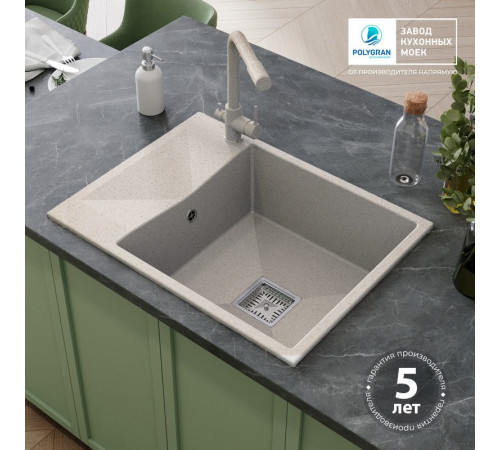 Кухонная мойка Polygran Blade 660 кремовый