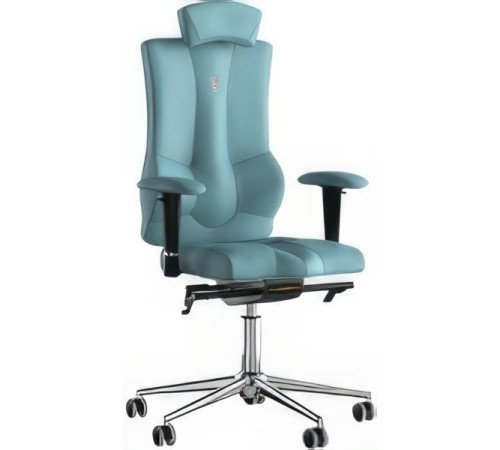 Офисное кресло Kulik System Elegance экокожа, синий с подголовником