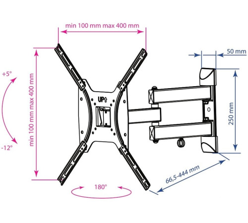 Кронштейн для телевизора Kromax DIX-24 черный
