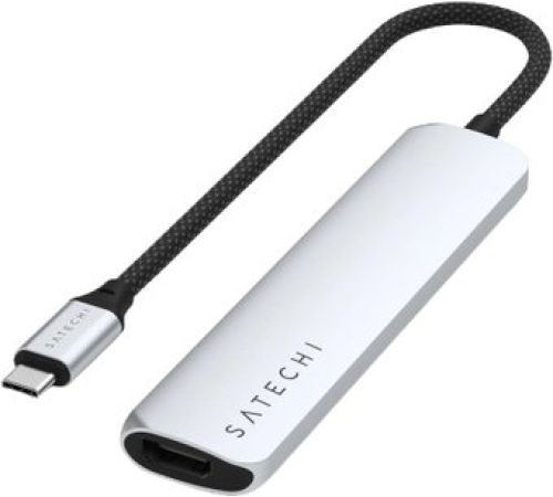 Док-станция Satechi 6-in-1 USB-C Slim Multiport Adapter ST-P6SS серебристый