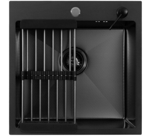 Кухонная мойка Diamond 500*500, коландер, дозатор BLACK DECOR