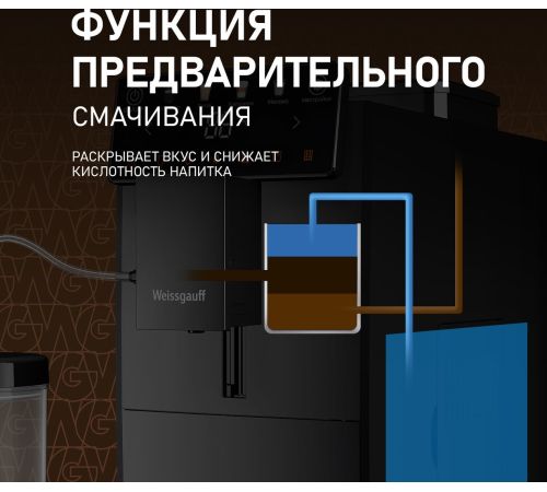 Кофемашина Weissgauff WCM-336 DB Touch Cappuccino