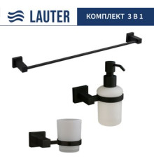 Набор аксессуаров для ванной Lauter 21SH6062 + 21SH6172 + 21SH6012 Matt Black, 3 предмета