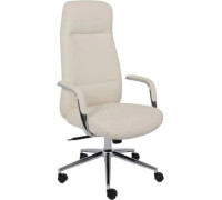 Офисное кресло AksHome Elema кремовая экокожа/хромированный металл