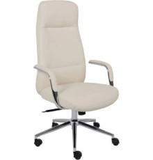Офисное кресло AksHome Elema кремовая экокожа/хромированный металл