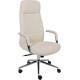 Офисное кресло AksHome Elema кремовая экокожа/хромированный металл