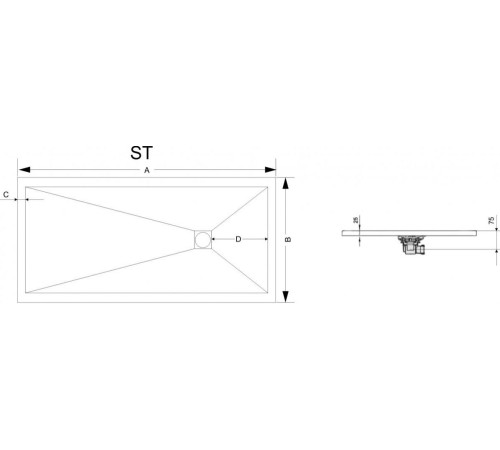 Душевой поддон RGW ST-0148 140x80
