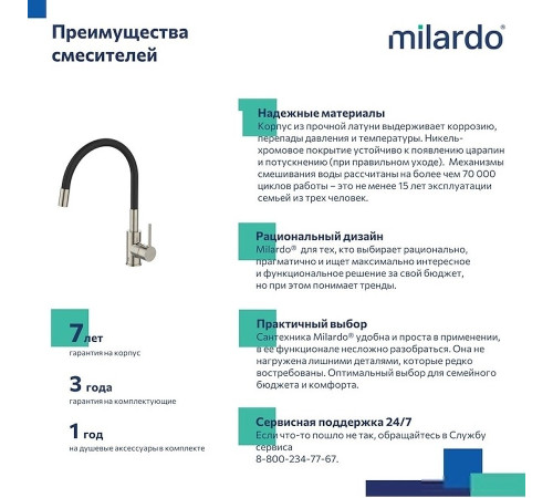 Смеситель Milardo Meal M01BN0FM05