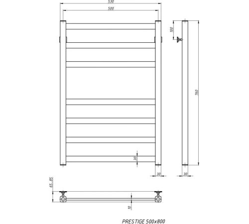 Полотенцесушитель Stinox Prestige 50x80 pr80bs-1 сатин