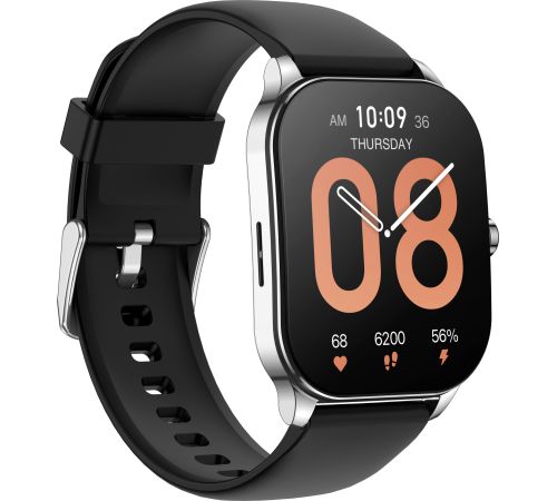 Умные часы Amazfit Pop 3S серебристый, с силиконовым ремешком