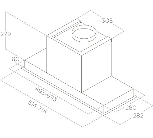 Кухонная вытяжка Elica Hidden 2.0 @ IX/A/90 PRF0164356