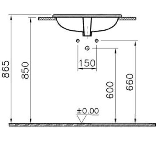 Умывальник Vitra S20 55x45 [5465B003-0001]