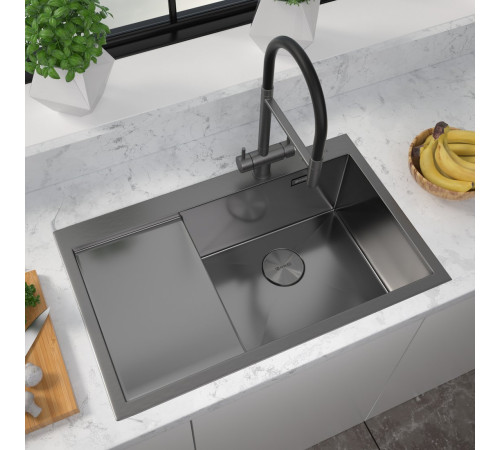 Кухонная мойка ZorG ZRN 5080 Premium R PVD Gunblack