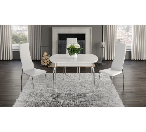 Стул Трия Кредо хром/кожзам белый 745а